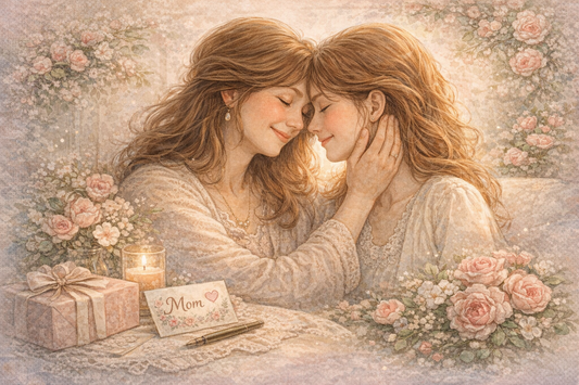 Tender moment between mother and daughter