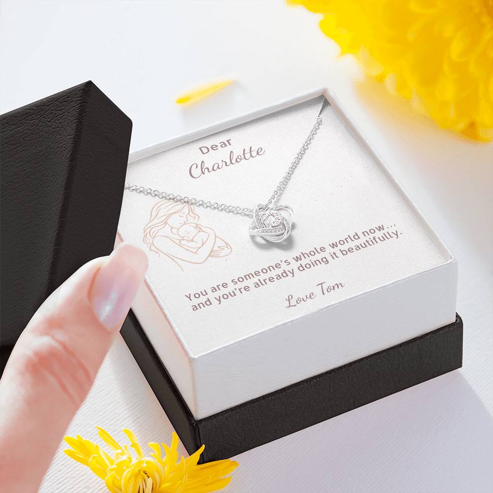 First Mother’s Day Gift – Love Knot Necklace for New Mom