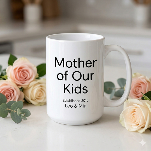 Personalized Mother of Our Kids Mug — Gift for Wife from Husband